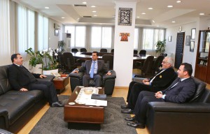 Minister of Foreign Affairs Özdil Nami receives Mr. İlker Züğürt, President of the Cyprus Turkish Businessmen’s Council (KTIAK), and the accompanying delegation in his office.